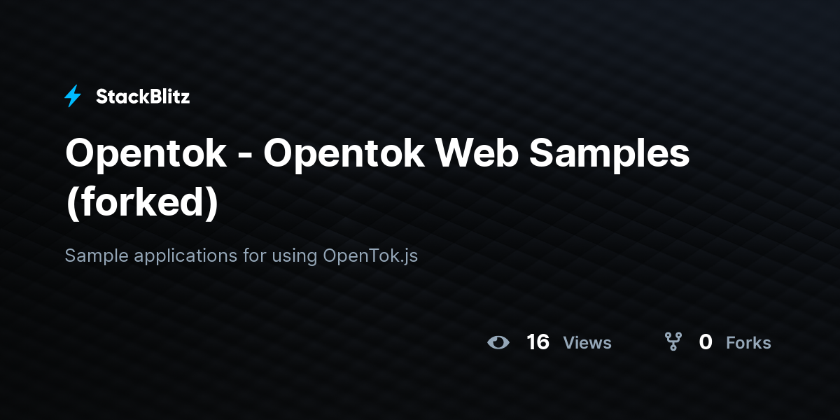Opentok - Opentok Web Samples (forked) - StackBlitz