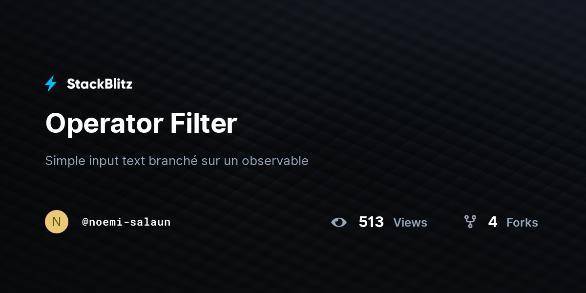 Operator Filter - StackBlitz