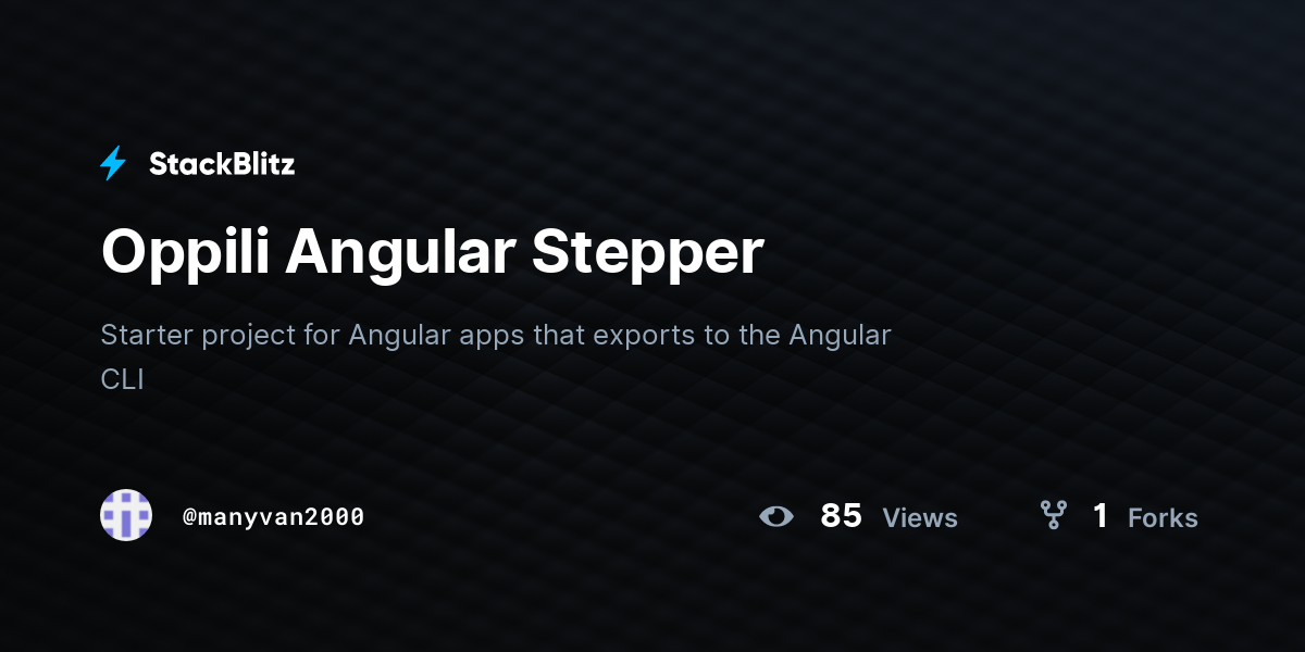 Oppili Angular Stepper - StackBlitz