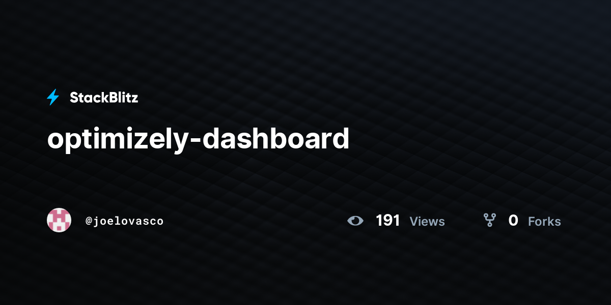 optimizely-dashboard - StackBlitz
