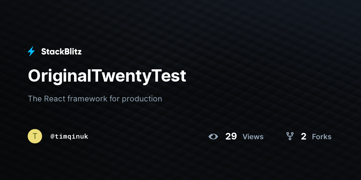 OriginalTwentyTest - StackBlitz