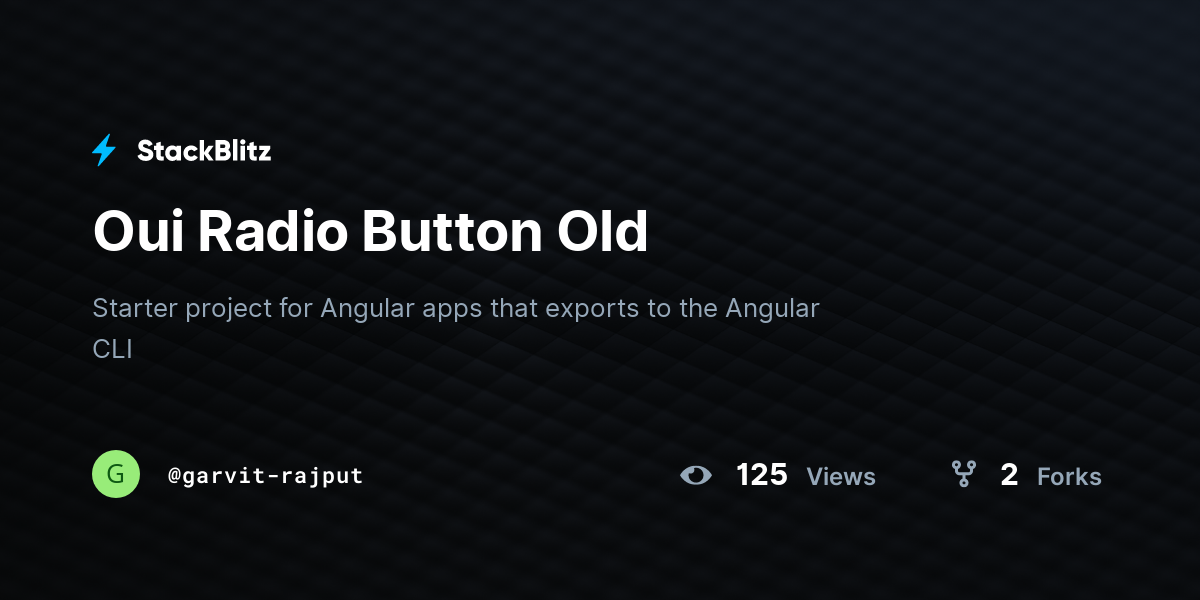 Oui Radio Button Old - StackBlitz