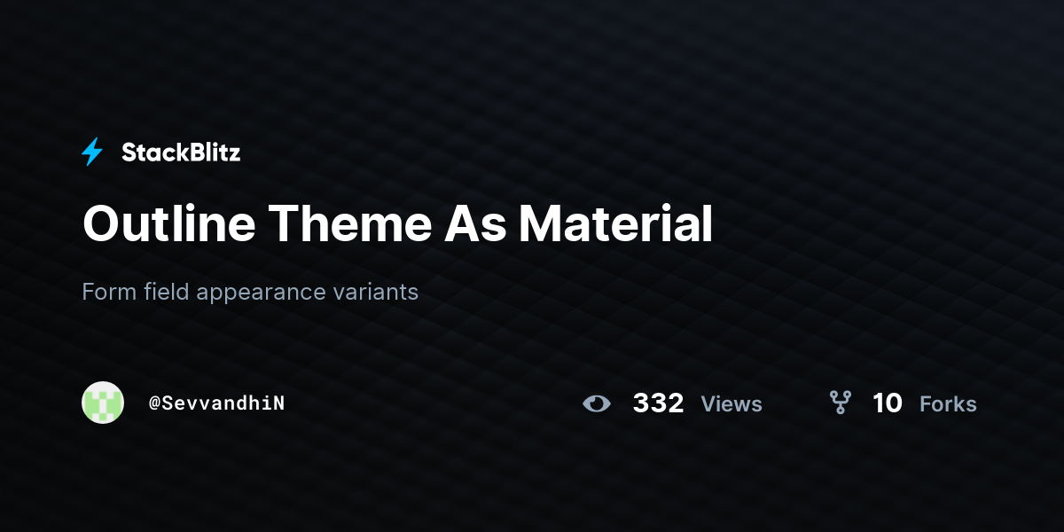 Outline Theme As Material - StackBlitz