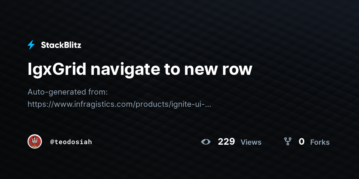 IgxGrid navigate to new row - StackBlitz