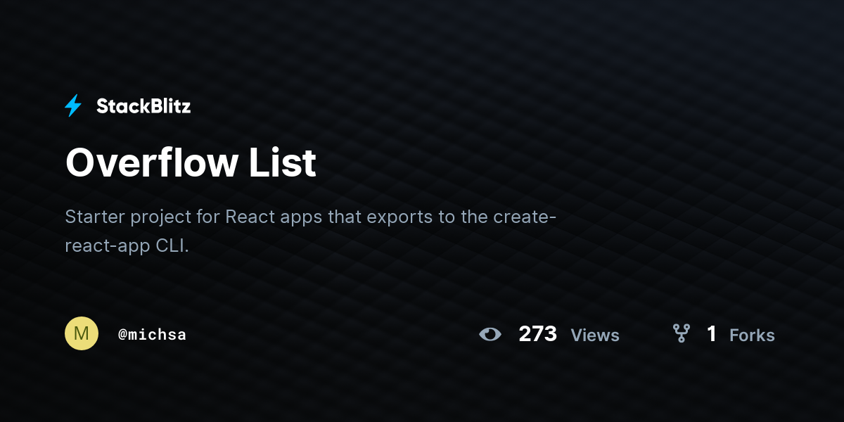 Overflow List StackBlitz