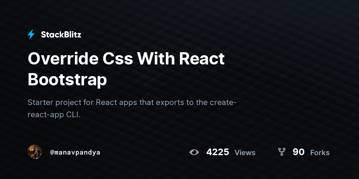 Override Css With React Bootstrap - StackBlitz