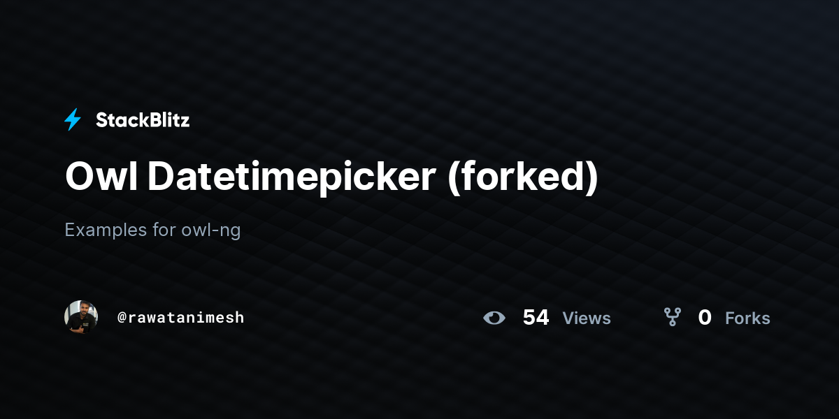 Owl Datetimepicker (forked) - StackBlitz