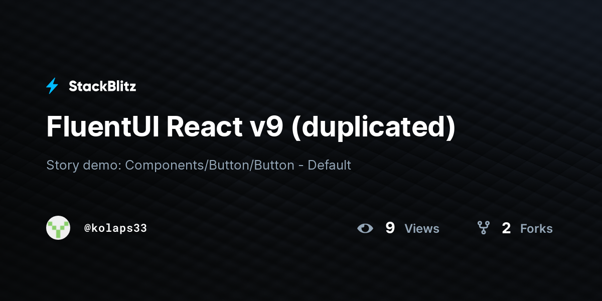 FluentUI React v9 (duplicated) - StackBlitz
