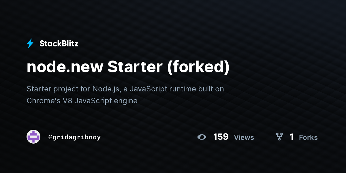 node.new Starter (forked) - StackBlitz