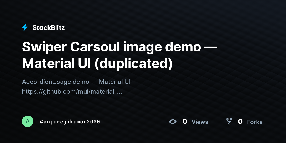 Swiper Carsoul image demo — Material UI (duplicated) - StackBlitz