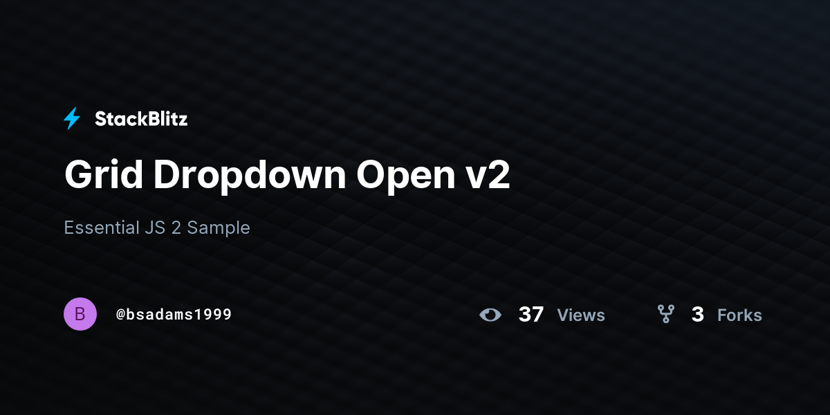 Grid Dropdown Open v2 - StackBlitz