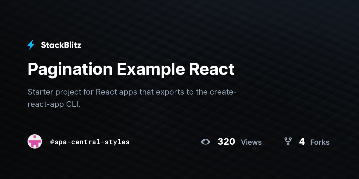 Pagination Example React - StackBlitz