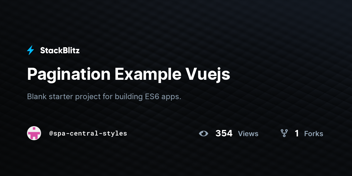 Pagination Example Vuejs - StackBlitz