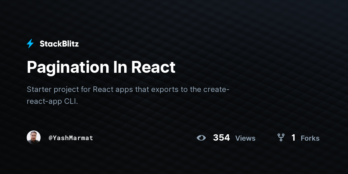 Pagination In React - StackBlitz