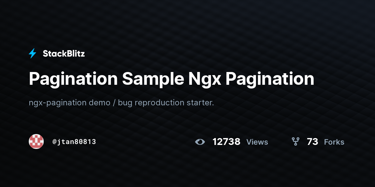 Pagination Sample Ngx Pagination - StackBlitz