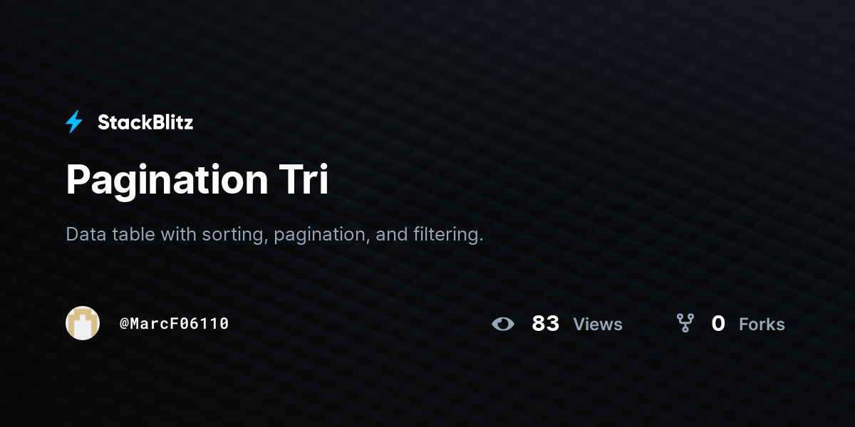 Pagination Tri - StackBlitz