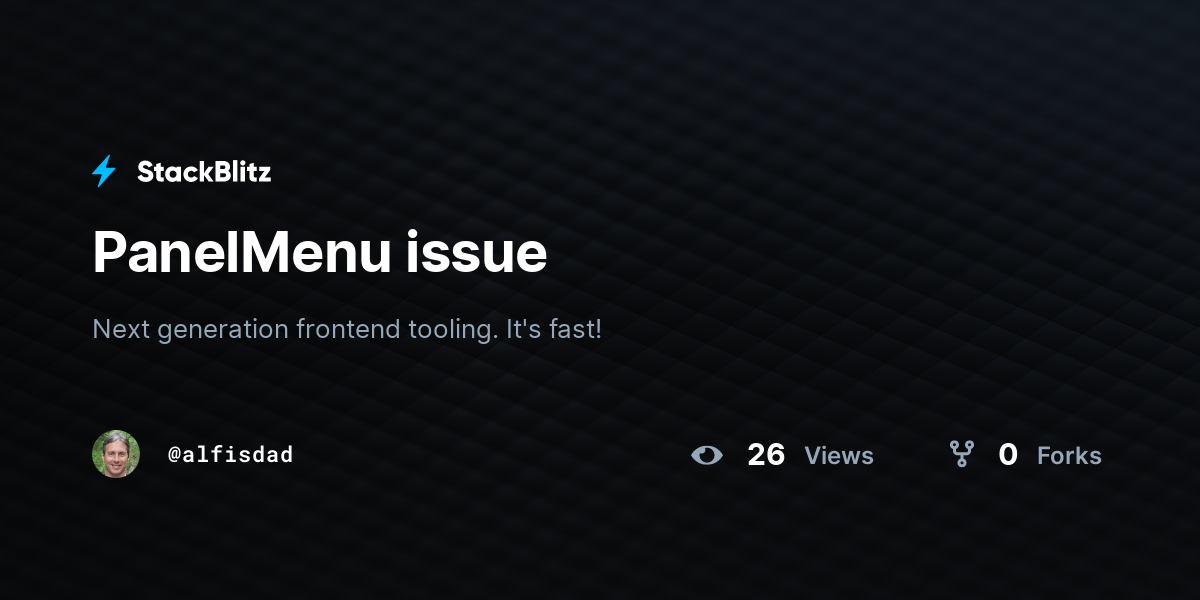 PanelMenu issue - StackBlitz