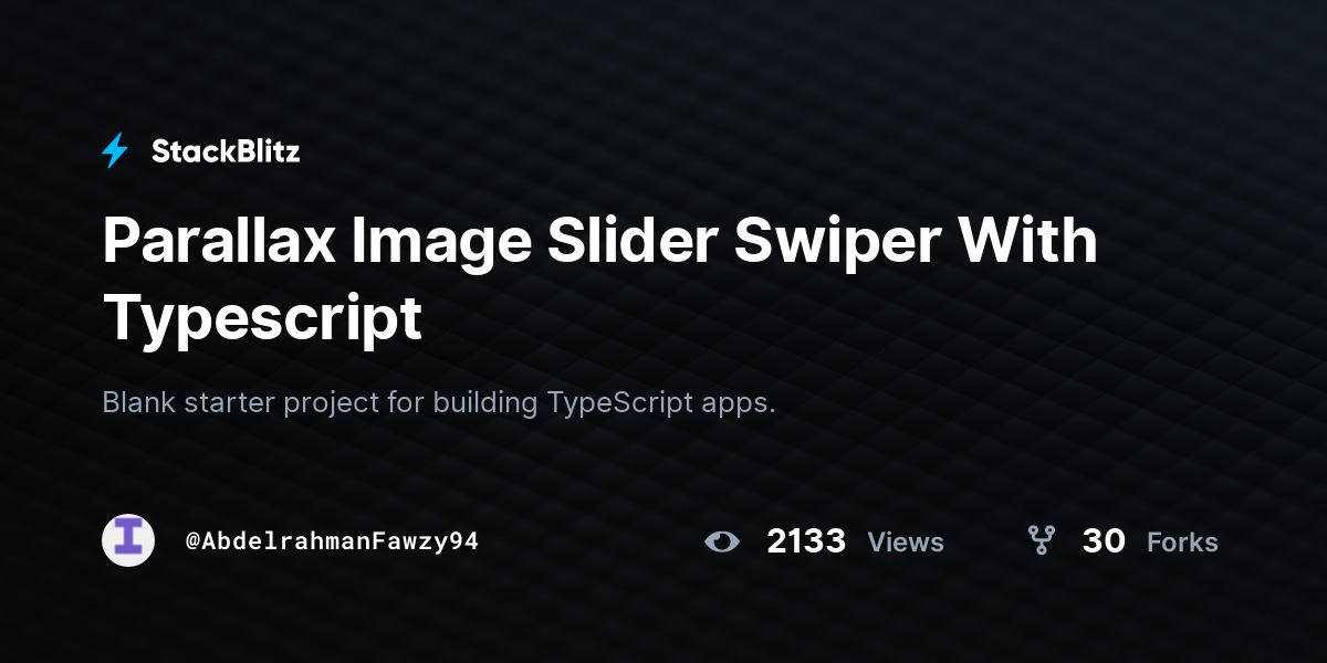 Parallax Image Slider Swiper With Typescript - StackBlitz
