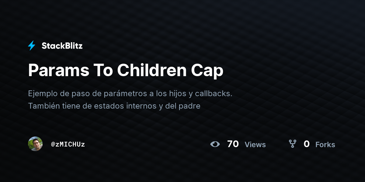 Params To Children Cap - StackBlitz