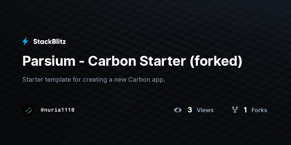 Parsium - Carbon Starter (forked) - StackBlitz