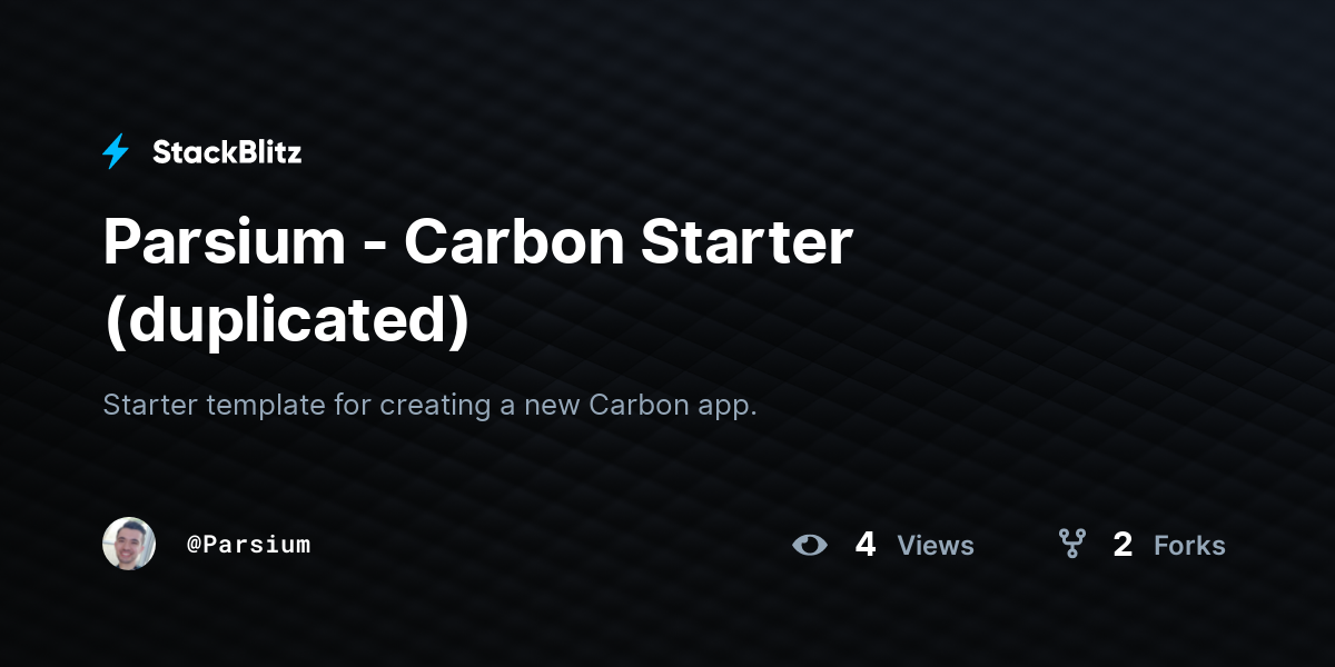 Parsium - Carbon Starter (duplicated) - StackBlitz