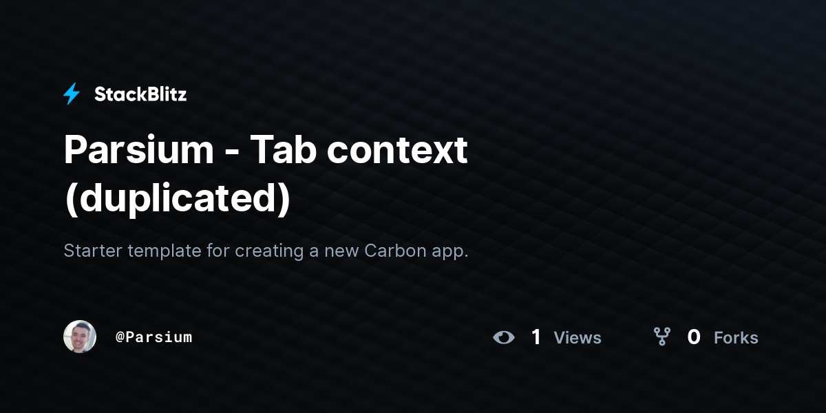 Parsium - Tab context (duplicated) - StackBlitz