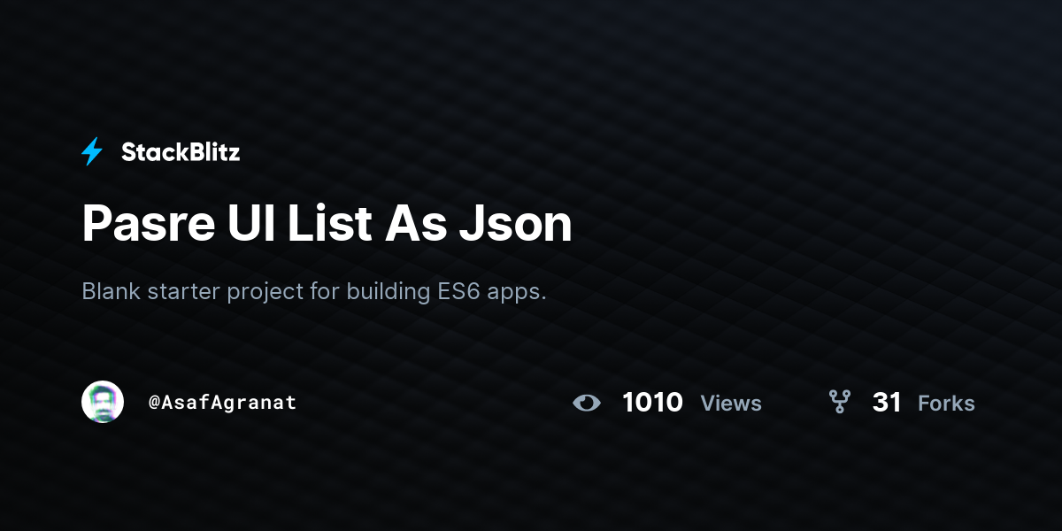 Pasre Ul List As Json - StackBlitz