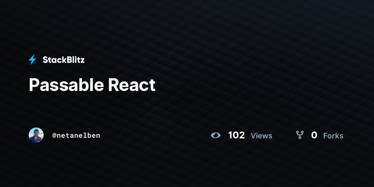 Passable React - StackBlitz