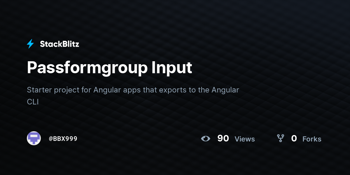 Passformgroup Input - StackBlitz