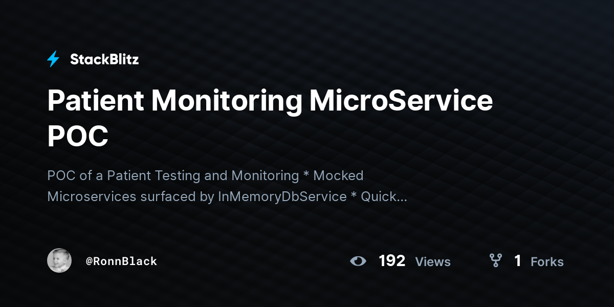Patient Monitoring MicroService POC - StackBlitz