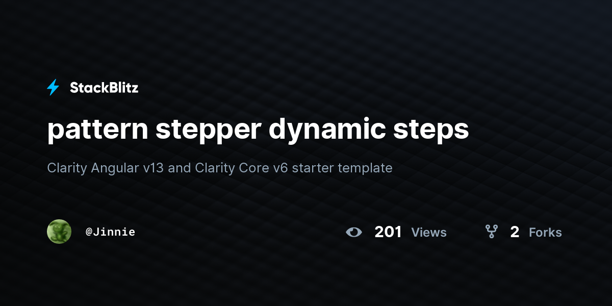 pattern stepper dynamic steps - StackBlitz