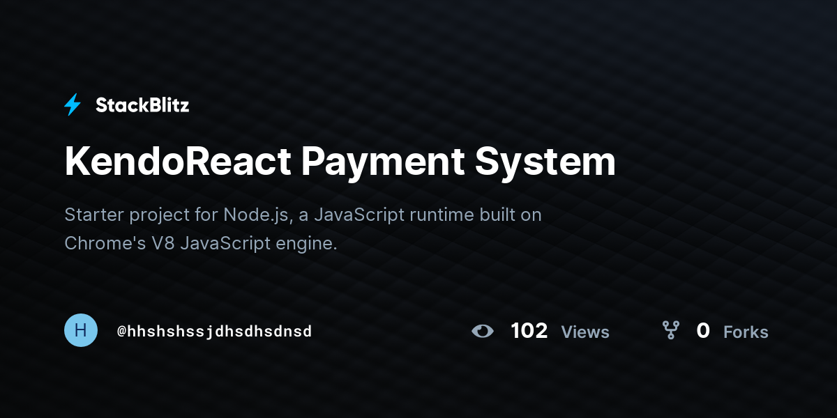 KendoReact Payment System - StackBlitz