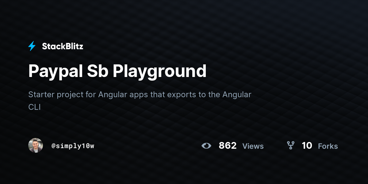 Paypal Sb Playground - StackBlitz