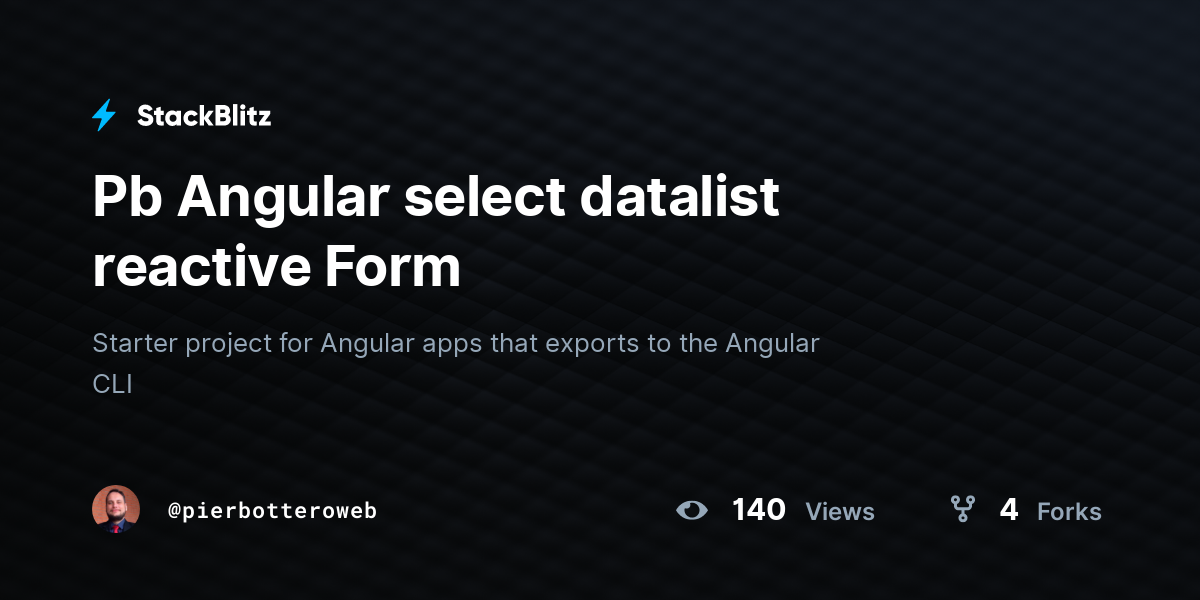 Pb Angular select datalist reactive Form - StackBlitz