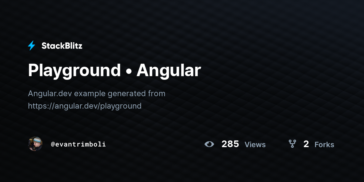 Playground • Angular - StackBlitz