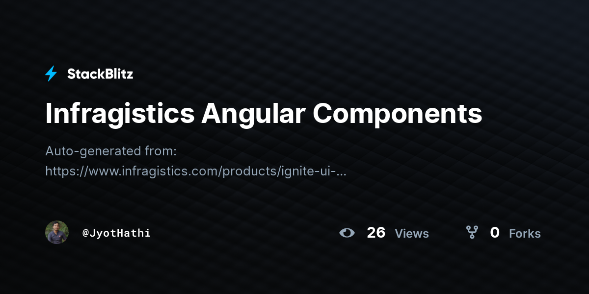 Infragistics Angular Components - StackBlitz