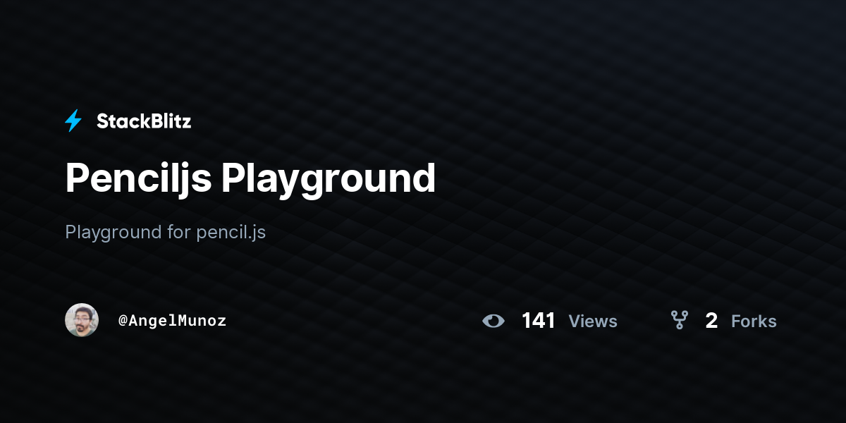 Penciljs Playground - StackBlitz