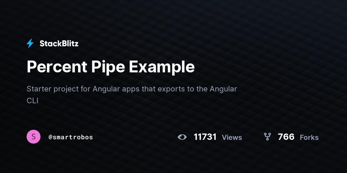 Percent Pipe Example - StackBlitz