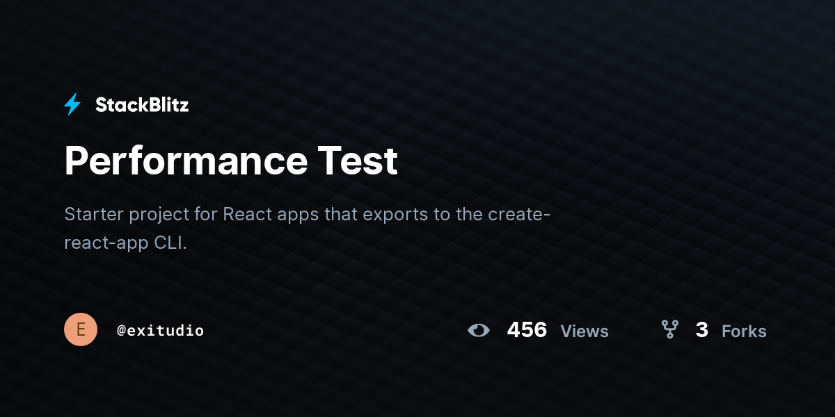 Performance Test - StackBlitz