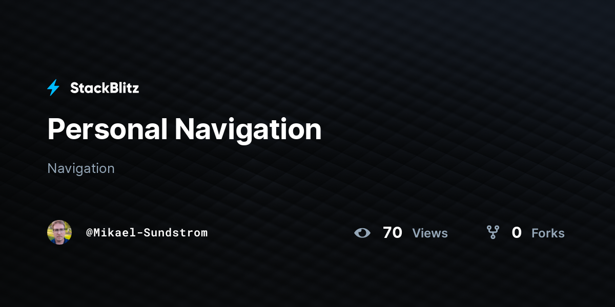 Personal Navigation - StackBlitz