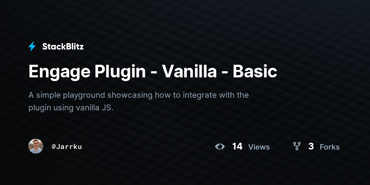 Engage Plugin - Vanilla - Basic - StackBlitz