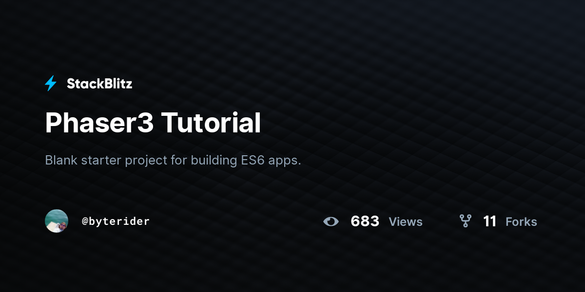 Phaser3 Tutorial - StackBlitz