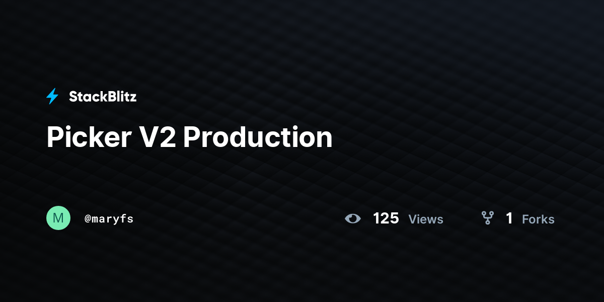 Picker V2 Production - StackBlitz