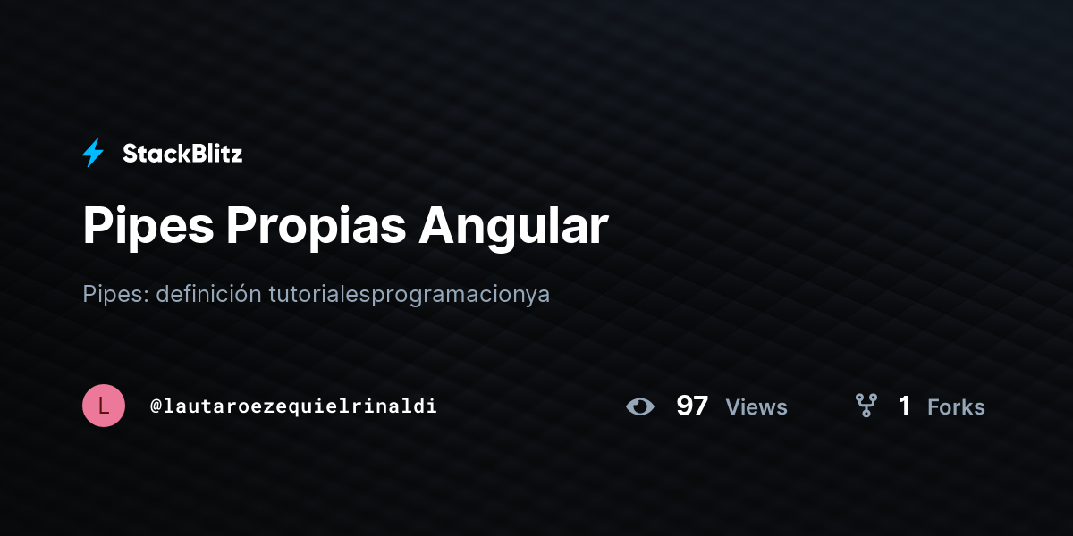 Pipes Propias Angular - StackBlitz