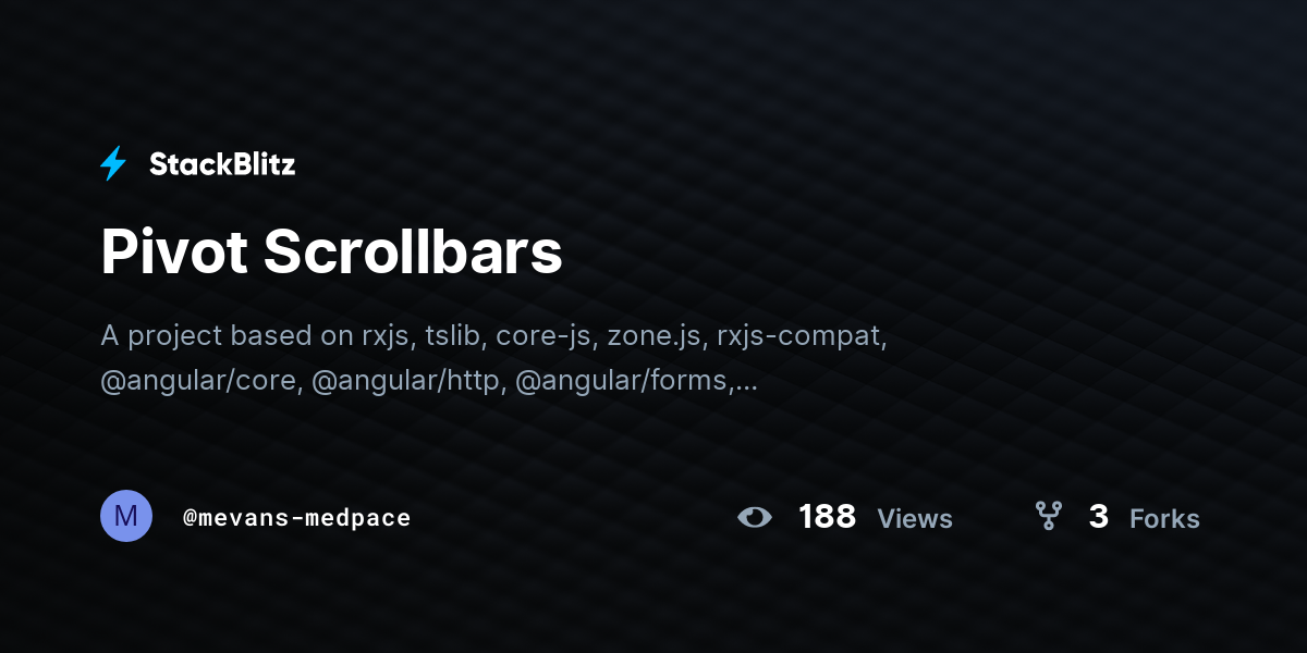 Pivot Scrollbars StackBlitz