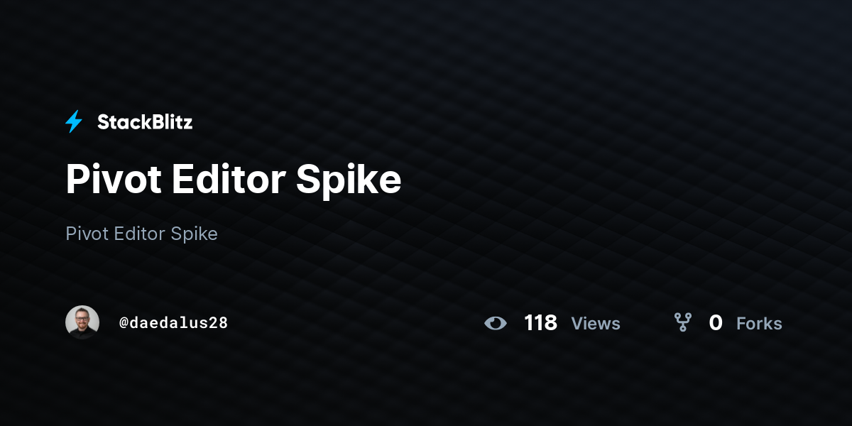 Pivot Editor Spike - StackBlitz