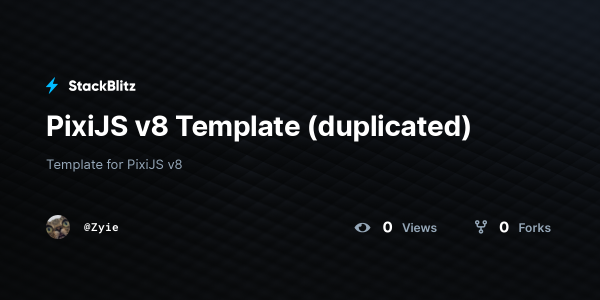 PixiJS v8 Template (duplicated) - StackBlitz