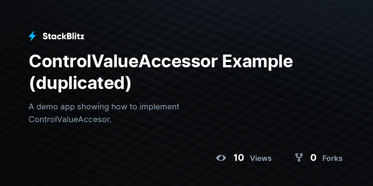 ControlValueAccessor Example (duplicated) - StackBlitz