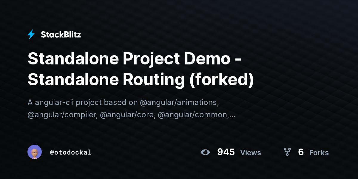 Standalone Project Demo - Standalone Routing (forked) - StackBlitz