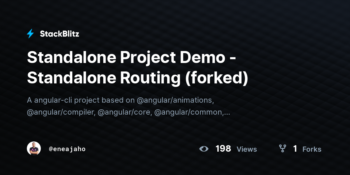 Standalone Project Demo - Standalone Routing (forked) - StackBlitz